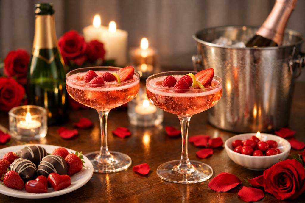 Cocktail pour la saint valentin : idées romantiques au champagne rosé