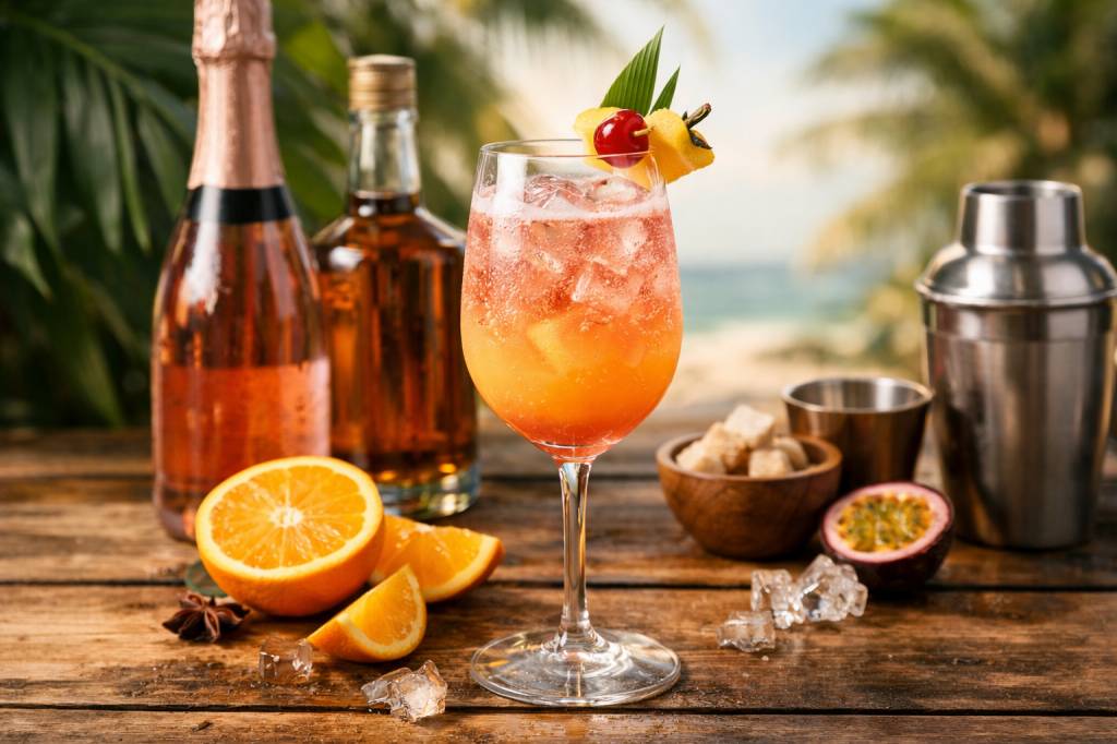 Cocktail champagne rhum et jus d'orange : une création exotique autour du champagne rosé